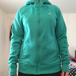 blue/green under armor jacket
